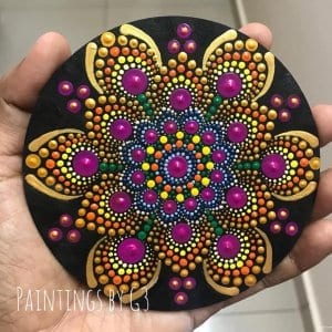 blooming flower mandala fridge magnet