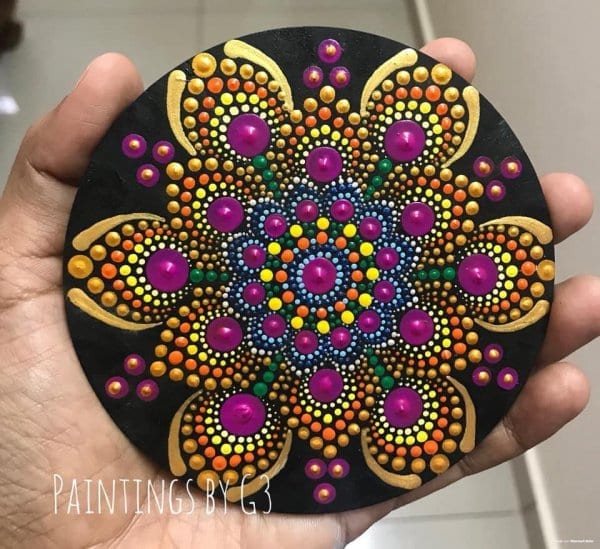 blooming flower mandala fridge magnet