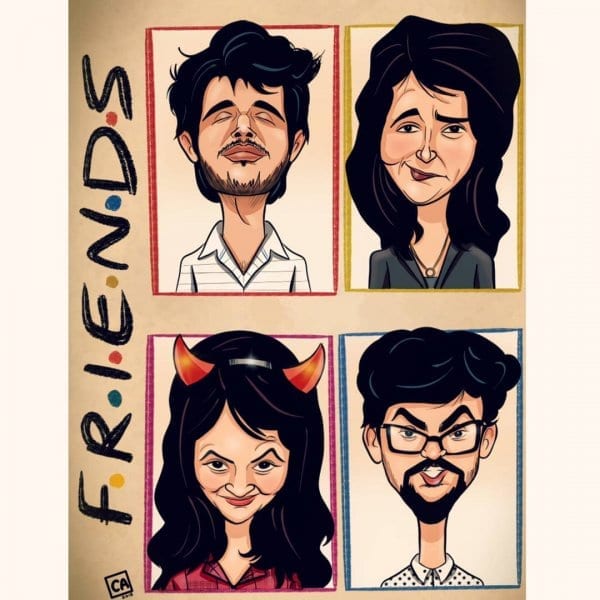 friends-themed-group-caricature-by-chetan