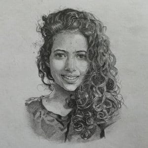 Girl Pencil Portrait by Virender