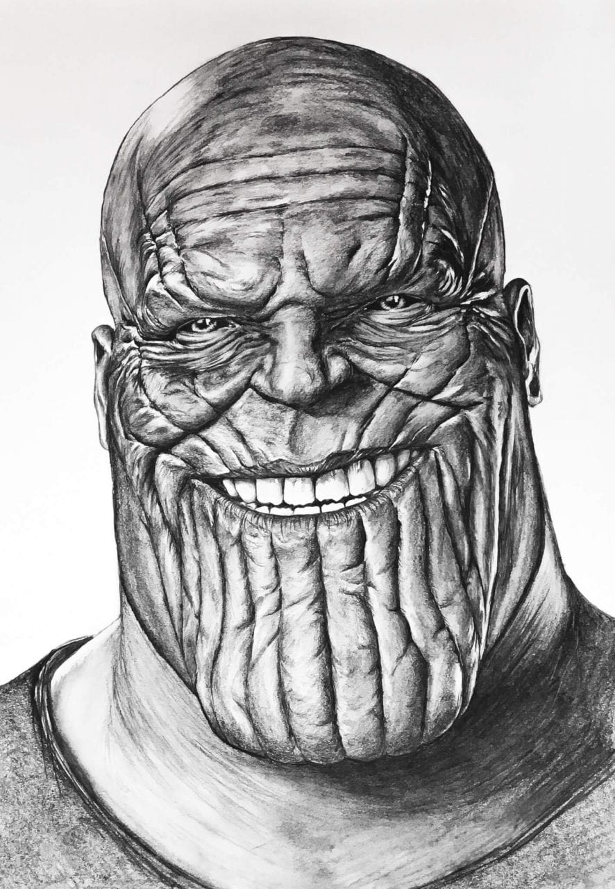 Thanos Pencil Portrait by Jay Stoned Santa