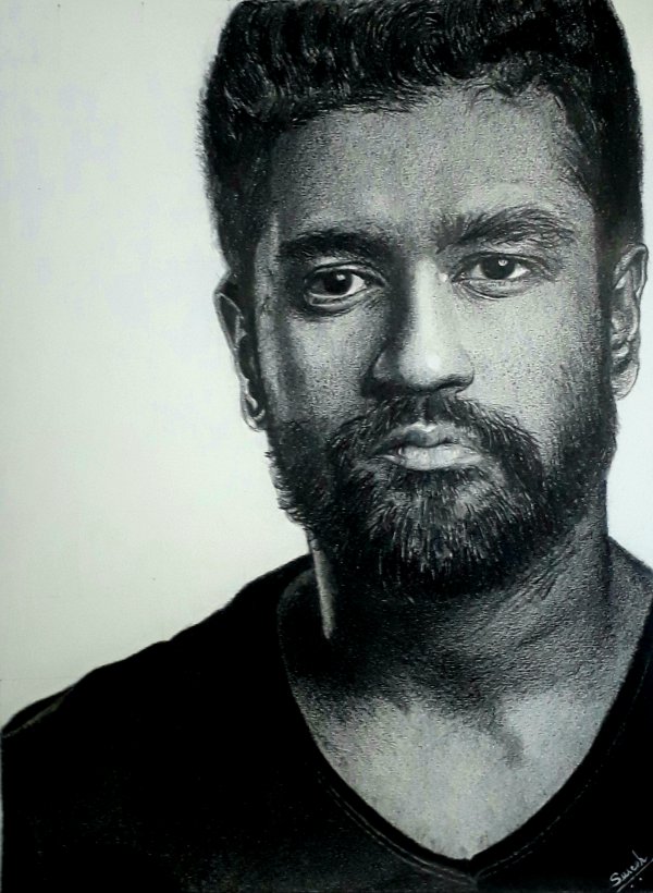 Vicky Kaushal Hyper Realistic Pencil Portrait- Om Prakash
