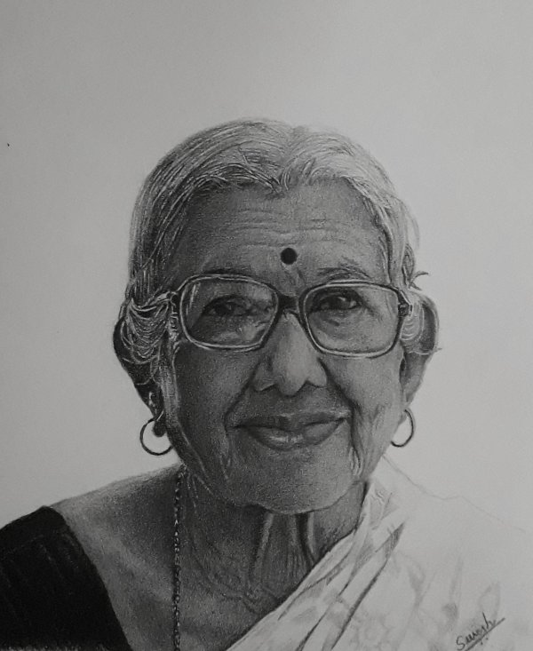 Granny Hyper Realistic Pencil Portrait- Om Prakesh