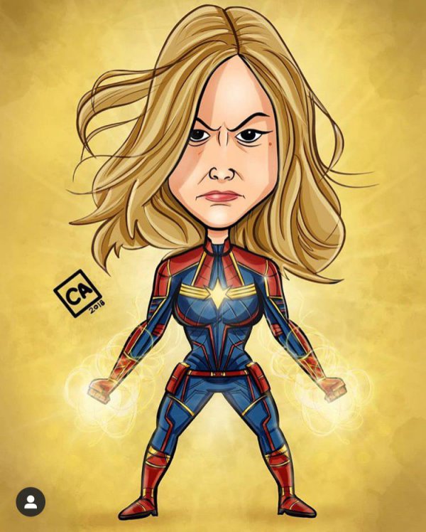 captain marvel caricature chetan