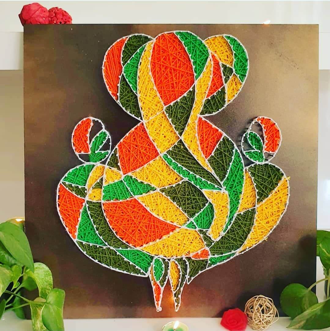 Abstract Ganesha String Art by Sonal Malhotra - Stoned Santa