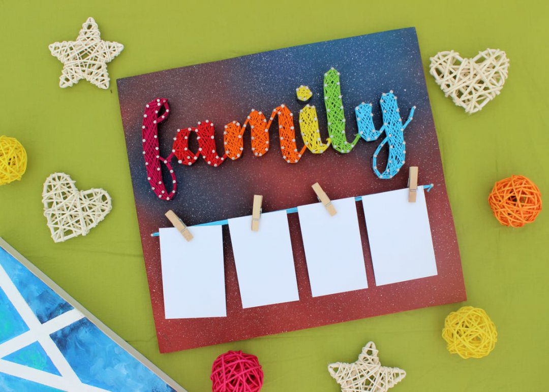 Family String Art with Photos Personalized Gifts Stoned Santa