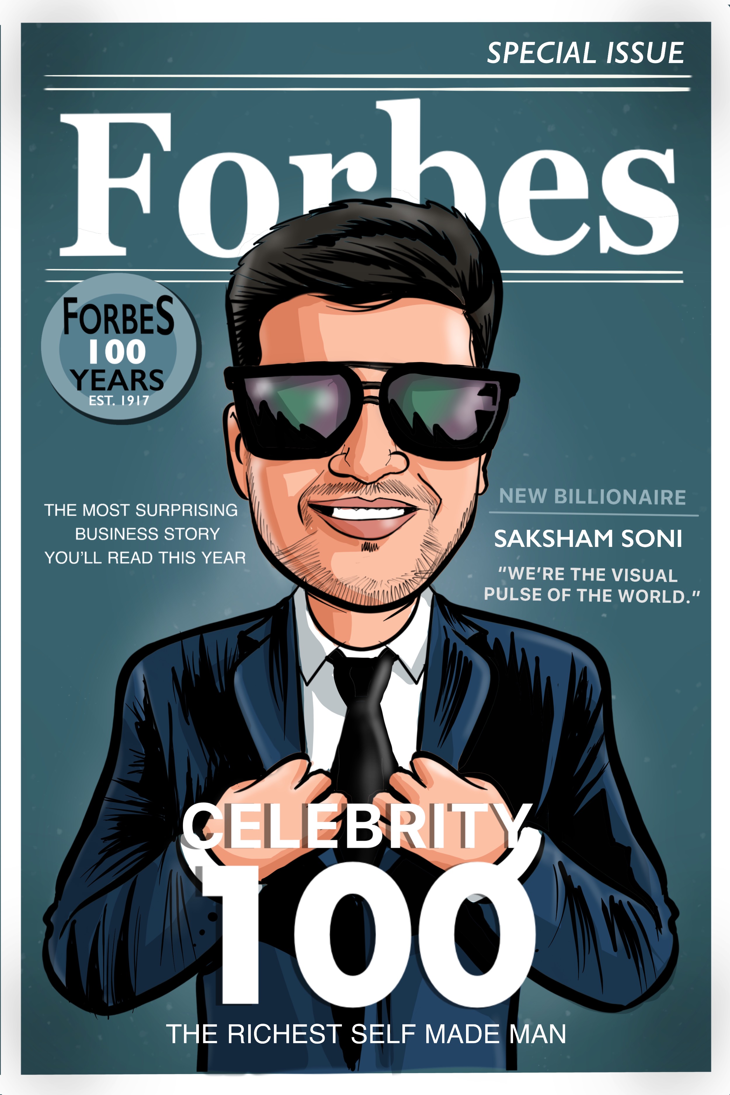 Forbes Magazine themed Caricature - Personalized Caricature