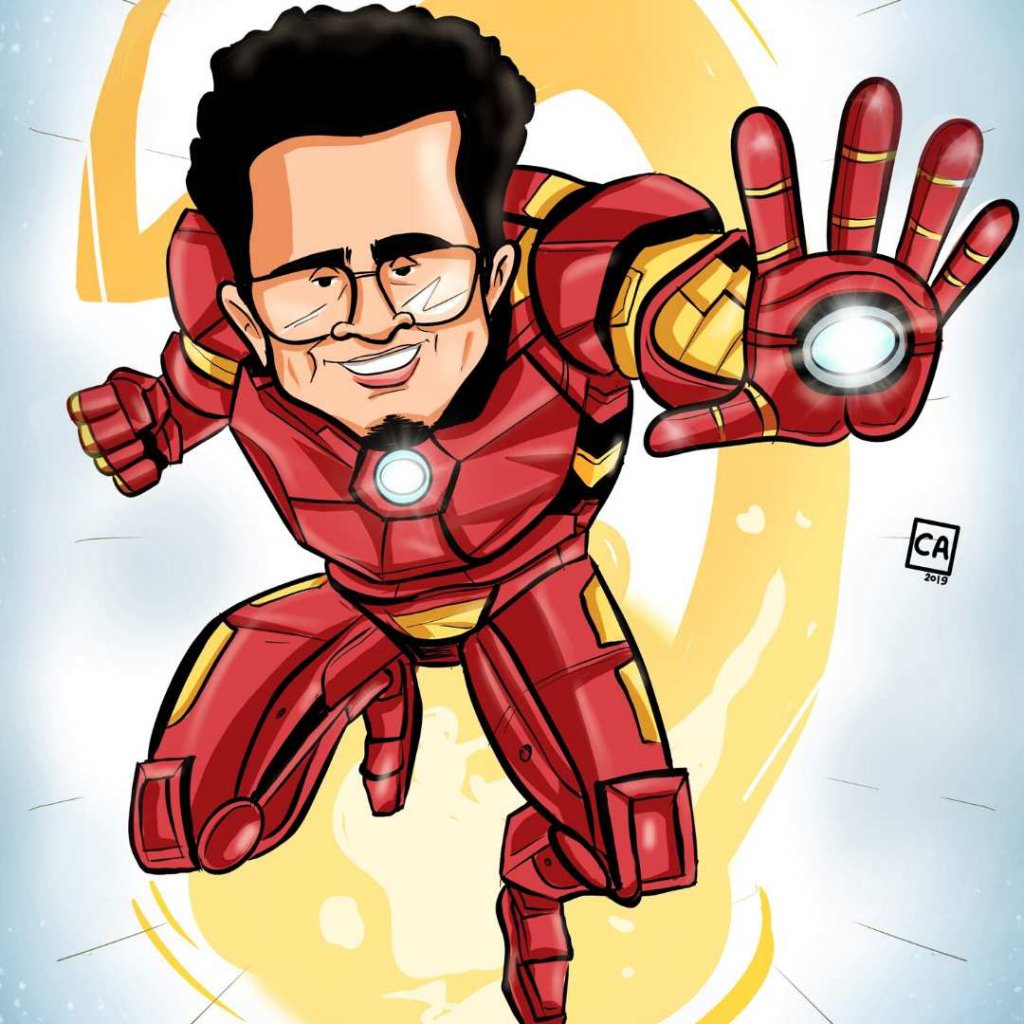 Iron man themed caricature - gifts for friends