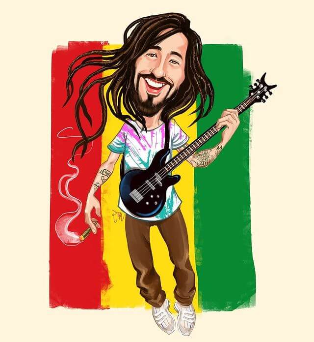Hippy Caricature Art Hippy Caricature Art