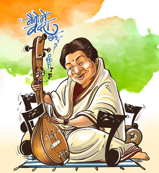 Lata_mangeshkar_caricature_art_by_mangesh_khollam Lata_mangeshkar_caricature_art_by_mangesh_khollam