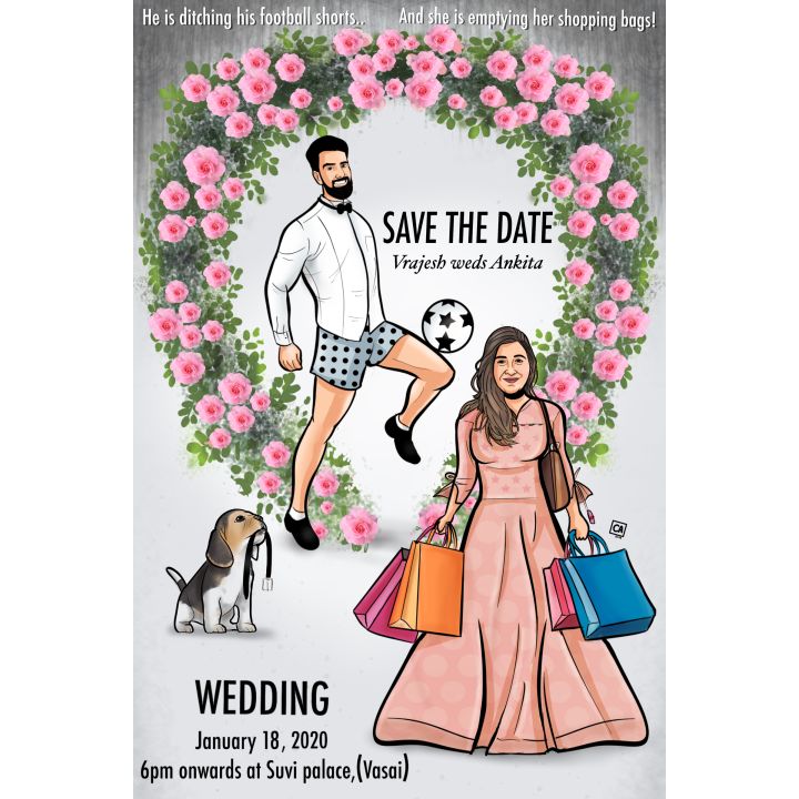 Dog Football Wedding Invite (1)