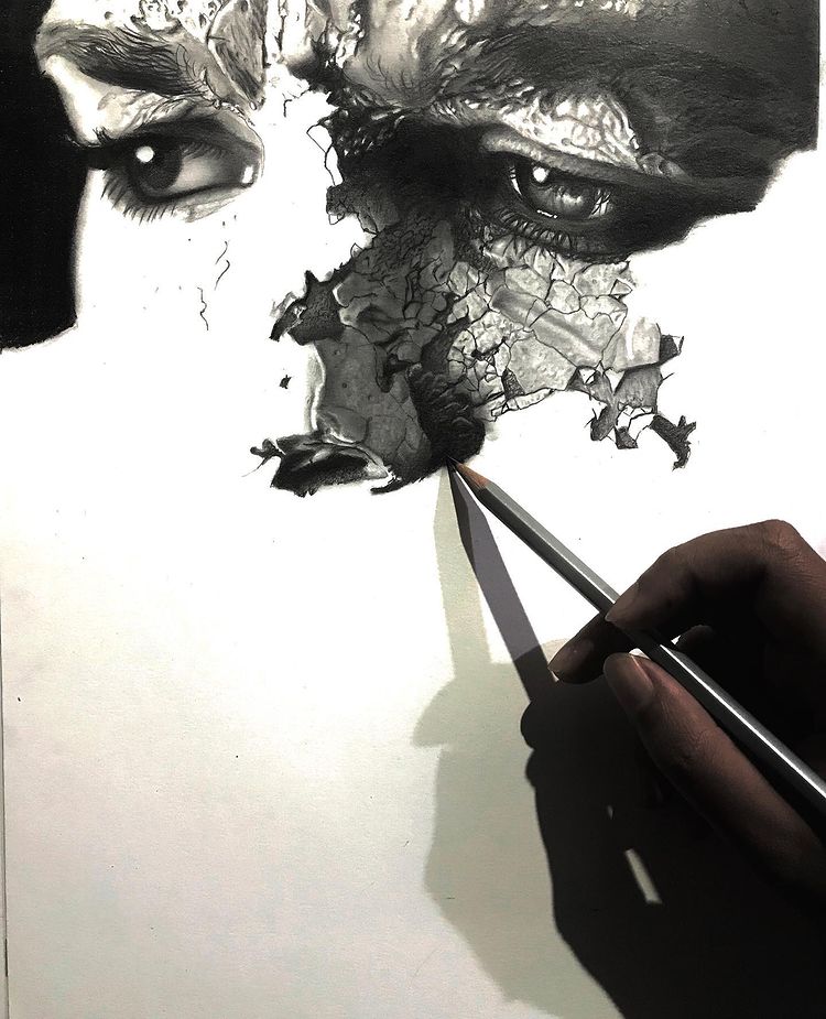 Charcoal Portrait by Abhishek Samal