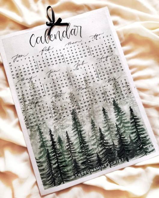 Custom Calligraphy Calendar By Shaz