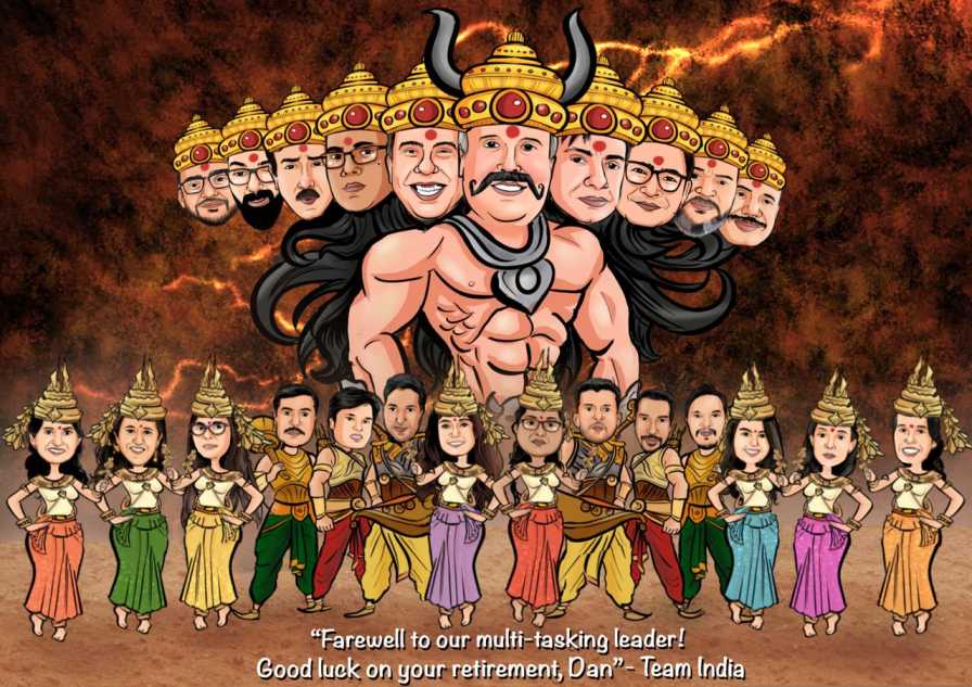 Raavan The King of Multitasking Corporate Gifts - Caricature