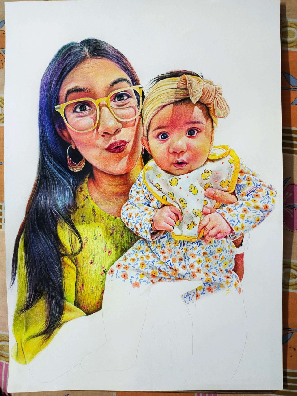 Baby pastel handmdade portrait 3