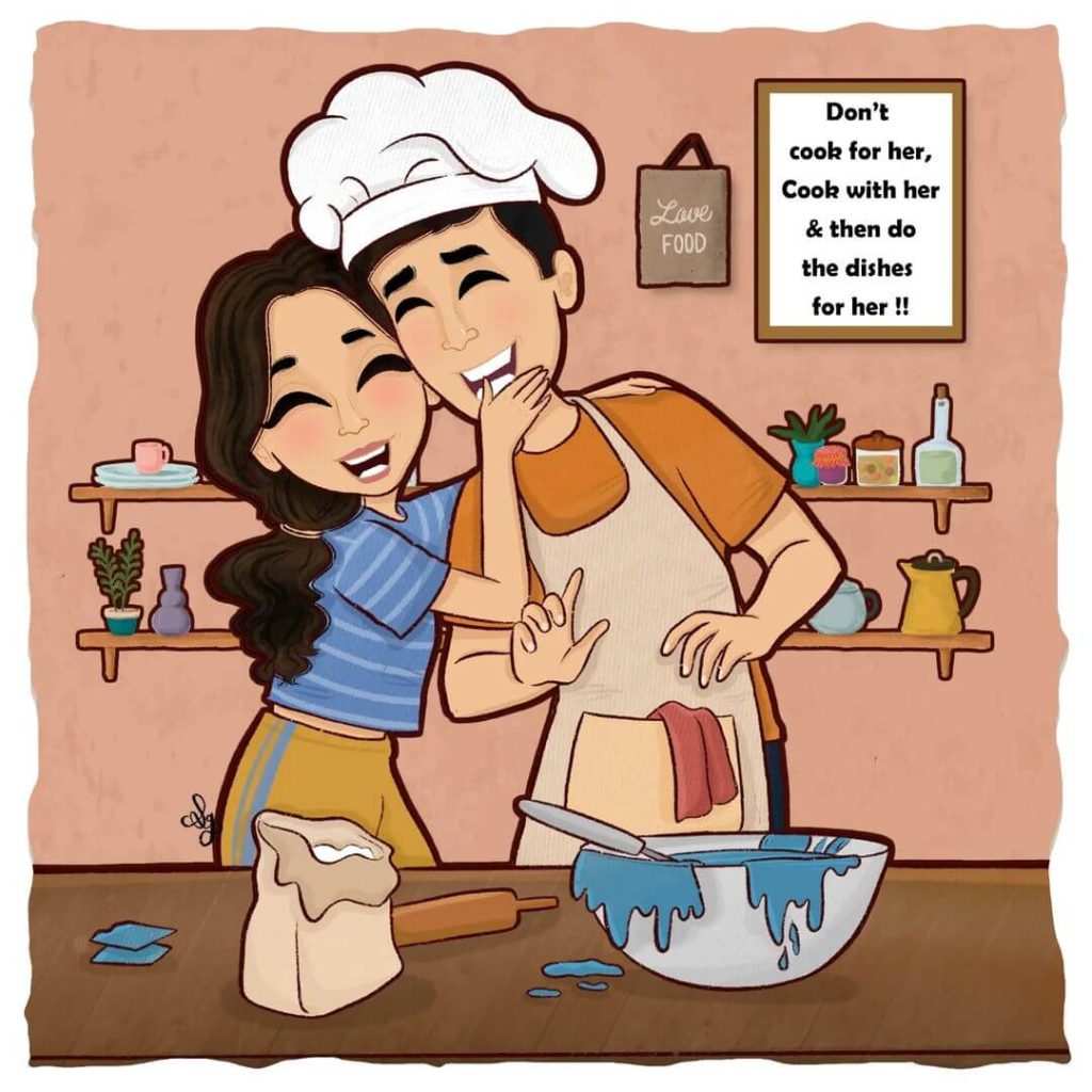 Cooking themed caricature