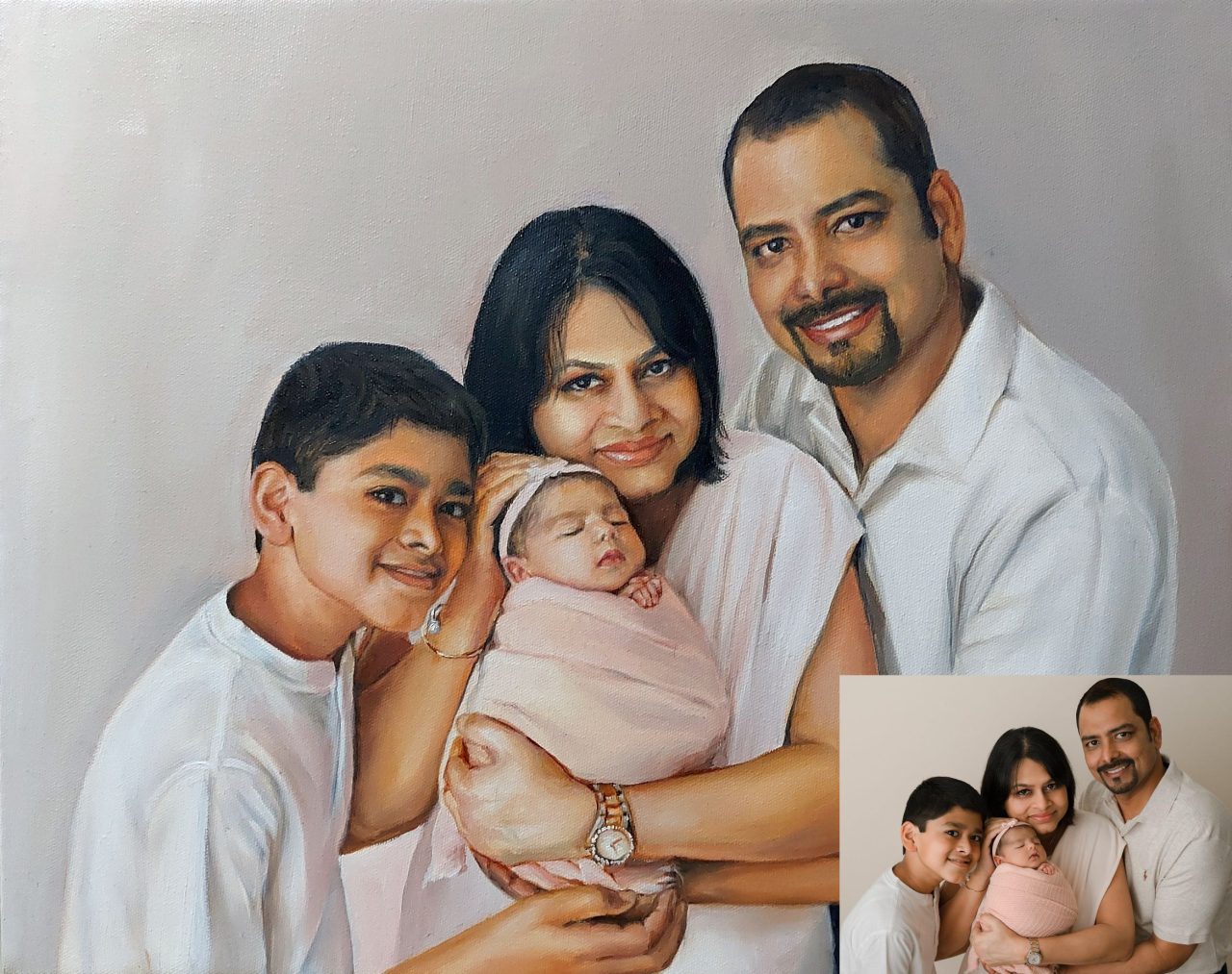 Family oil painting portrait