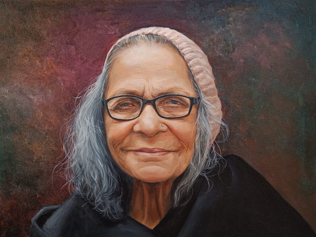 Grandmother oil painting portrait