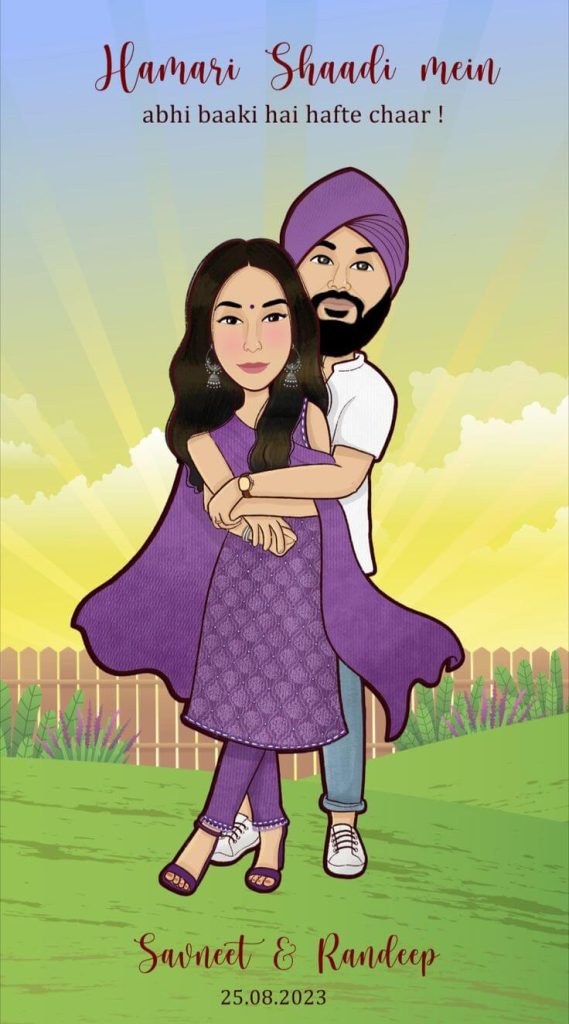 Punjabi Wedding Caricature (1)
