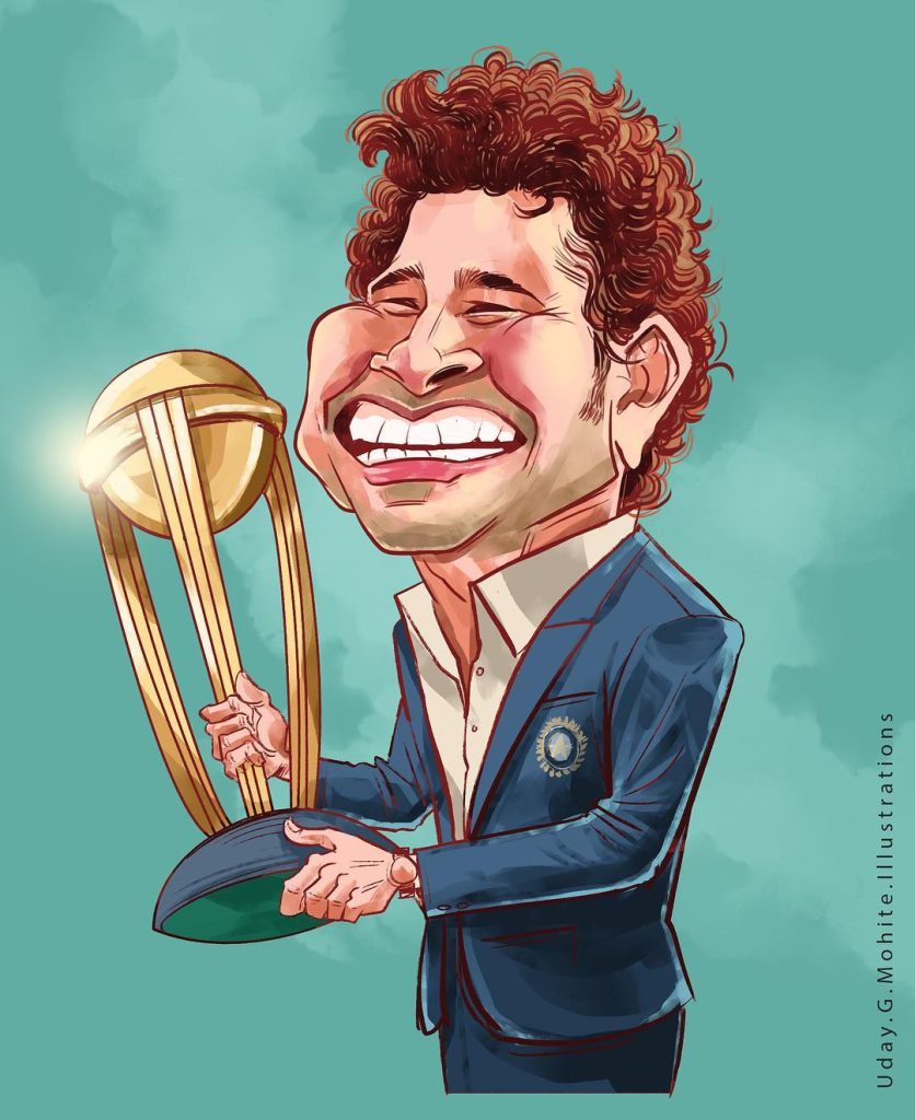 Sachin Tendulkar caricature