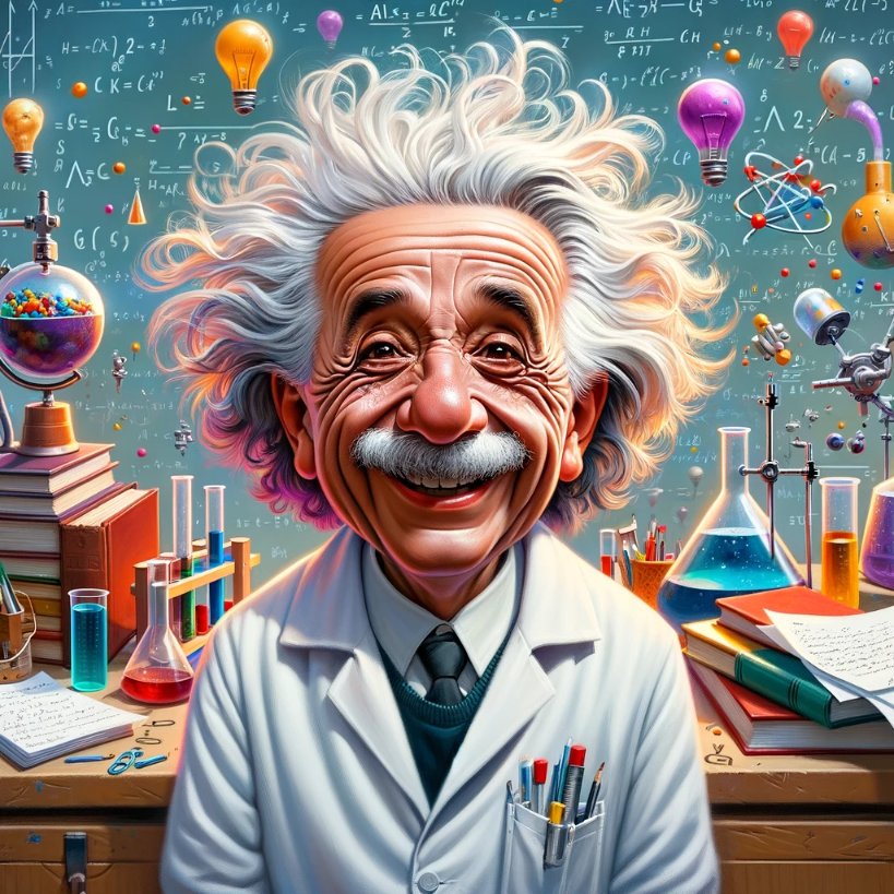 albert einstein caricature